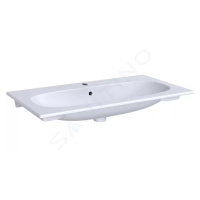 Geberit 500.642.01.8 - Umyvadlo 900x480 mm, s otvorem pro baterii, s přepadem, s KeraTect, bílá