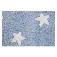 Bio kusový, ručně tkaný Stars Blue-White 120×160 cm