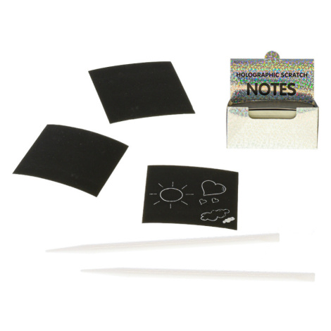 Kreativní sada 100ks 8,5x8,5cm škrábací papíry s perem (2ks) v krabičce Mikro Trading