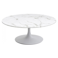 KARE Design Konferenční stolek Schickeria Marble bílý Ø110cm