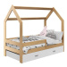Dětská postel DOMEČEK D3 borovice 80 x 160 cm Matrace: Matrace COMFY HR 10 cm, Rošt: S lamelovým