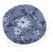 BELLATEX Sedák DITA 62/410 - kulatý, prošívaný, prům.40cm, modrá kostička s květem