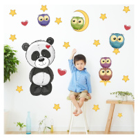 Dětské samolepky na zeď - Panda a sovičky