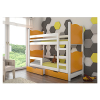 ArtAdrk Dětská patrová postel MARABA Barva: Bílá / oranžová