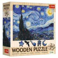 Trefl Dřevěné puzzle 200 - Hvězdná noc - Vincent van Gogh