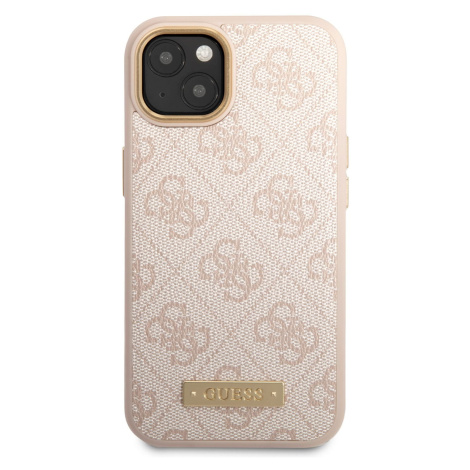 Zadní kryt Guess PU 4G MagSafe Case pro Apple iPhone 14, růžová
