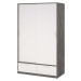 Bílo-šedá šatní skříň s posuvnými dveřmi 121x200 cm Line – Tvilum