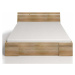 Dvoulůžková postel z bukového dřeva se zásuvkou SKANDICA Sparta Maxi, 200 x 200 cm