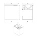 Sapho CIRASA umyvadlová skříňka 48x52x39cm, 1x dvířka, levá, bílá lesk