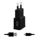 Nabíječka WG 1xUSB, 2A, QC 3.0 + kabel USB-C, černá