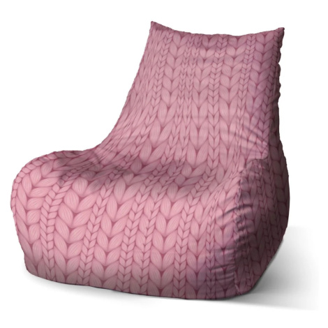 Sedací vak Bean Růžové pletení - 60 x 70 x 70 cm