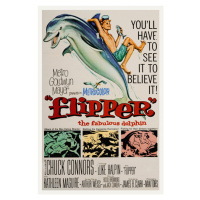 Obrazová reprodukce Flipper, The Fabulous Dolphin (Vintage Cinema / Retro Movie Theatre Poster /