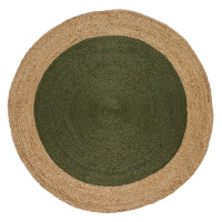 Zeleno-přírodní barvě kulatý koberec ø 90 cm Mahon – Universal