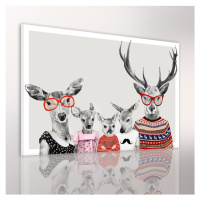 Obraz na plátně DEER FAMILY B různé rozměry Ludesign ludesign obrazy: 100x70 cm