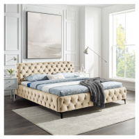 Estila Elegantní chesterfield manželská postel Modern Barock se sametovým krémovým čalouněním 18