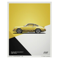 Umělecký tisk Porsche 911 RS - 1973 - Yellow, (40 x 50 cm)