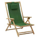 Polohovací relaxační křeslo zelené bambus a textil