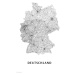 Mapa Německo black & white, (26.7 x 40 cm)