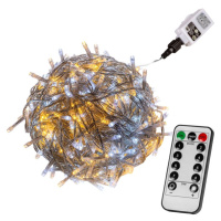 VOLTRONIC® 67605 Vánoční řetěz - 200 LED, teple/stud.bílý + ovladač