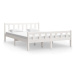 Rám postele bílý masivní dřevo 140 × 200 cm, 810680