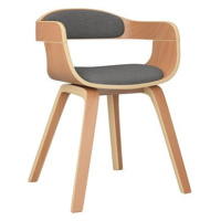 Jídelní židle světle šedá ohýbané dřevo a textil, 3092375