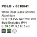 NOVA LUCE nástěnné svítidlo POLO bílé opálové sklo chromovaný hliník E14 2x5W bez žárovky IP44 6