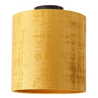 Stropní lampa matně černý sametový odstín zlatá 25 cm - Combi