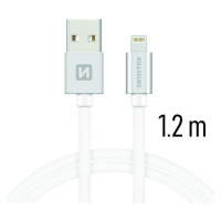 Datový kabel Swissten Textile USB Lightning 1,2 M, silver