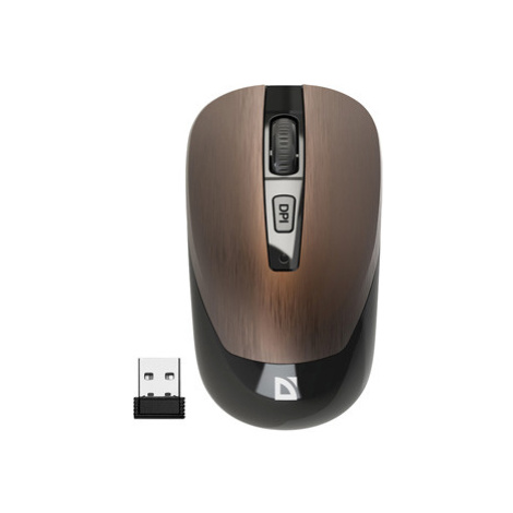 Defender Myš WAVE MM-995, 1600DPI, 2.4 [GHz], optická, 3tl., bezdrátová, bronzová, 1 ks AA, nano