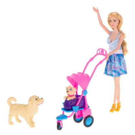 Panenka na procházce s pejsky v kočárku Toys Group