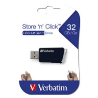 Verbatim USB flash disk, USB 3.0, 32GB, Store N Click, černý, 49307, USB A, s výsuvným konektore