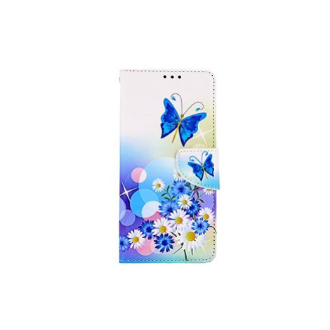 TopQ Pouzdro Samsung A13 knížkové Bílé s motýlkem 73381