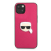 Karl Lagerfeld KLHCP13SPKMP hard silikonové pouzdro iPhone 13 Mini 5.4" pink Leather Ikonik Karl