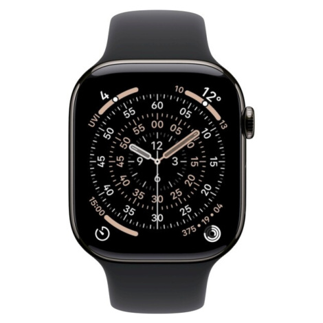 Apple Watch Series 11 Cellular (46mm) Břidlicově šedý titan s černým sportovním řemínkem S/M