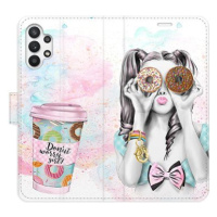 iSaprio flip pouzdro Donut Worry Girl pro Samsung Galaxy A32 5G