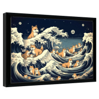 Obraz na zeď - Wave Collection - Shiba Waves, 44.5 × 34.3 cm