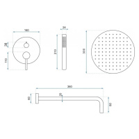 REA Podomítkový sprchový set Lungo bílá + BOX REA-P8540