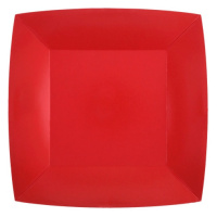 Santex Papierové taniere štvorcové - jednofarebné 18 x 18 cm Barva: Červená