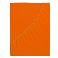 B.E.S. PETROVICE Prostěradlo Jersey česaná bavlna MAKO 160 × 200 cm, sytě oranžové