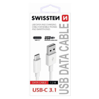 SWISSTEN DATA CABLE USB / USB-C 3.1 1,5M WHITE (7mm)