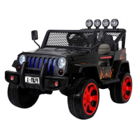 mamido Elektrické autíčko Jeep Raptor 4x4 černé s plameny