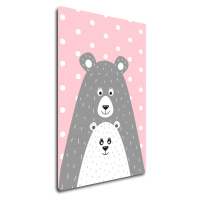 Impresi Obraz Pink grey bear - 20 x 30 cm