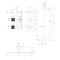 OMNIRES CONTOUR podomítkový sprchový systém antracit /AT/ SYSCT10AT