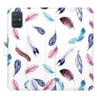 iSaprio Flip pouzdro Colorful Feathers pro Samsung Galaxy A71