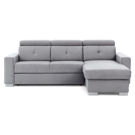 Pravostranná rohová sedací souprava Fresia s rozkládací funkcí typu delfín a úložným prostorem n ELTAP