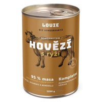 LOUIE Kompletní krmivo hovězí (95 %) s rýží (5 %) 1200 g