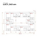 Ral Obývací stěna LUCY 2, 240 cm - Černo/bílý lesk