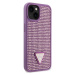 Guess Rhinestones Triangle Metal Logo Kryt pro iPhone 15 Plus fialový
