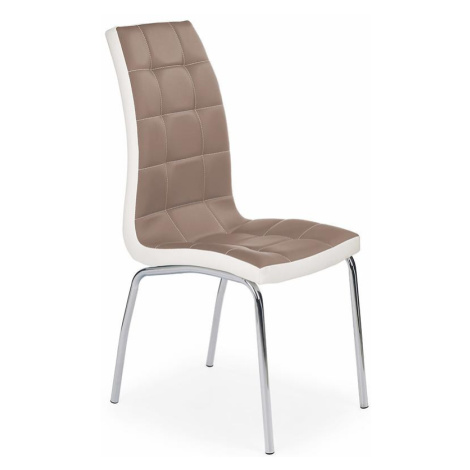 Židle K186 kov/eko kůže cappuccino-bílá 42x63x96 BAUMAX
