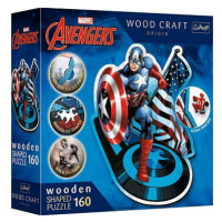Trefl Wood Craft Origin puzzle Neohrožený Kapitán Amerika 160 dílků